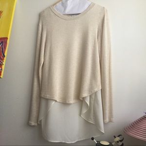 Size XS Cream/Gold Color Sweater with cross back